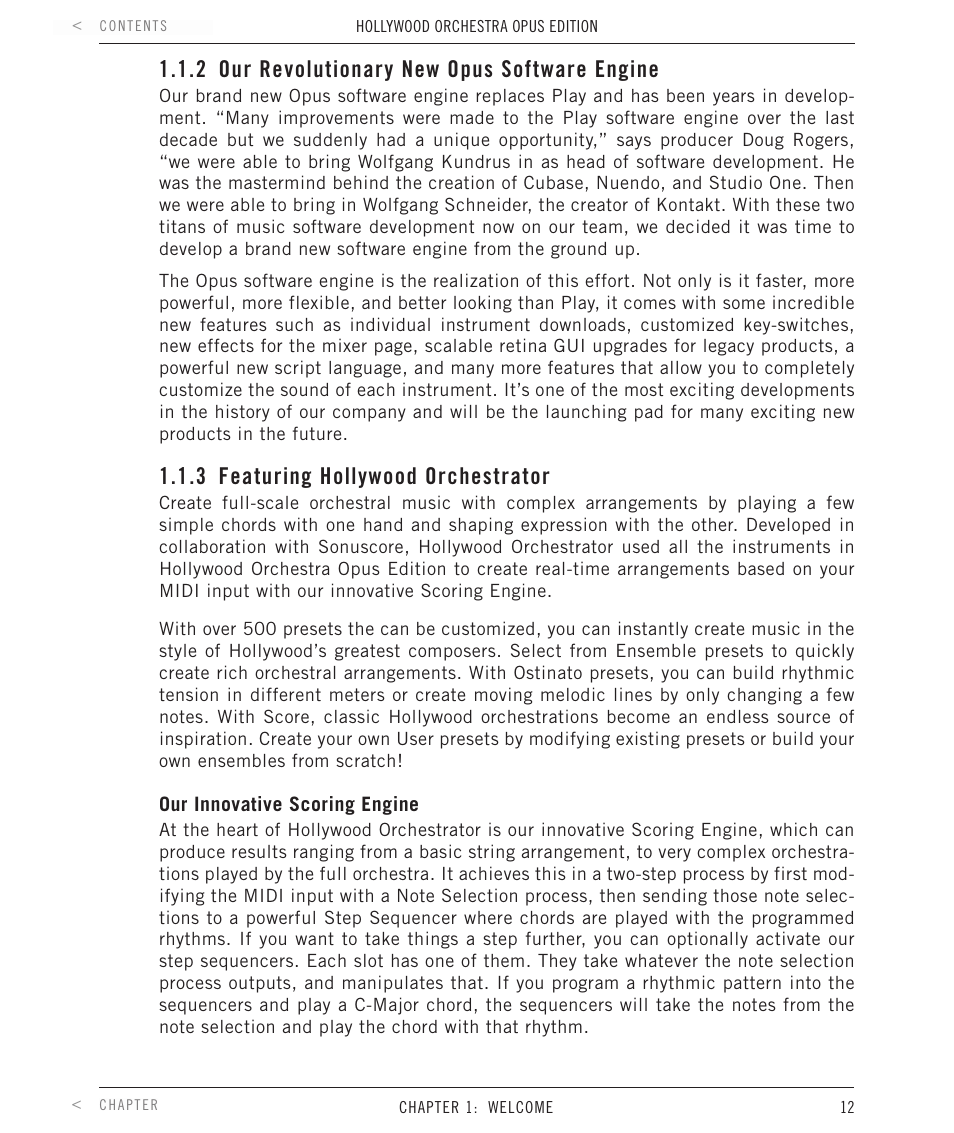 2 our revolutionary new opus software engine, 3 featuring hollywood orchestrator, Our revolutionary new opus software engine | Featuring hollywood orchestrator | EastWest Hollywood Orchestra Opus Edition Virtual Instrument Plug-In (Download) User Manual | Page 12 / 228