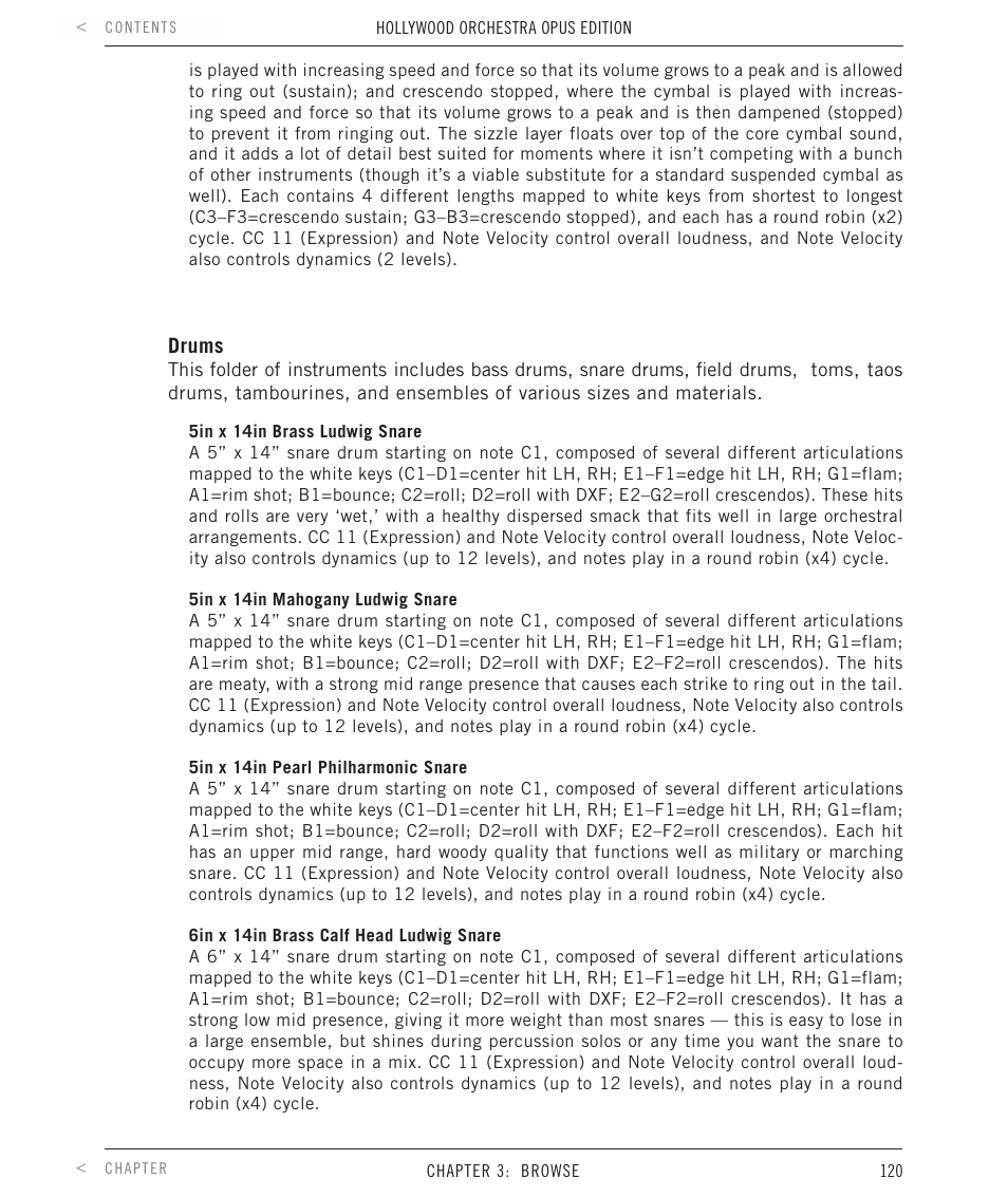 EastWest Hollywood Orchestra Opus Edition Virtual Instrument Plug-In (Download) User Manual | Page 120 / 228
