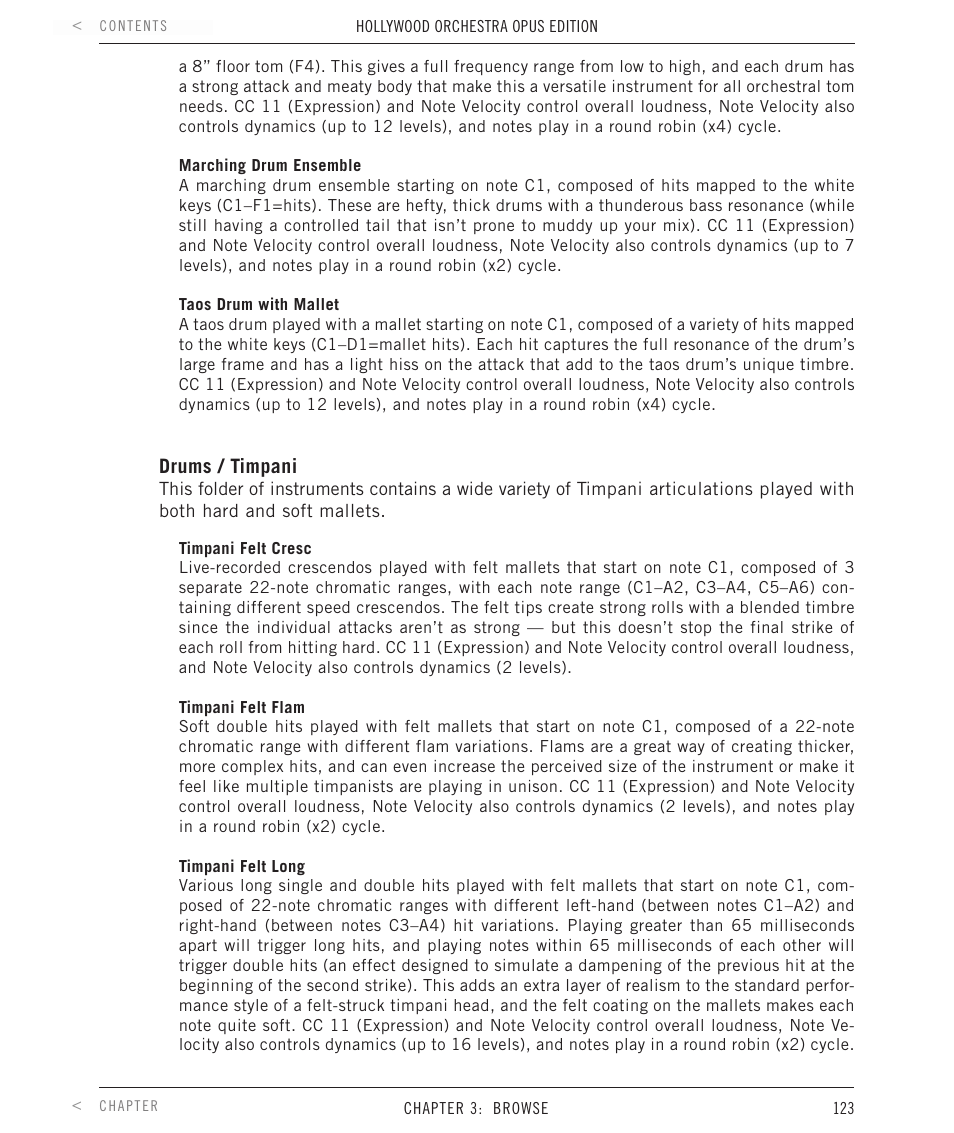 EastWest Hollywood Orchestra Opus Edition Virtual Instrument Plug-In (Download) User Manual | Page 123 / 228