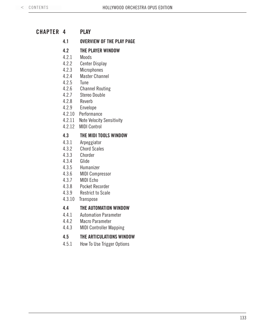 Chapter 4: play | EastWest Hollywood Orchestra Opus Edition Virtual Instrument Plug-In (Download) User Manual | Page 133 / 228