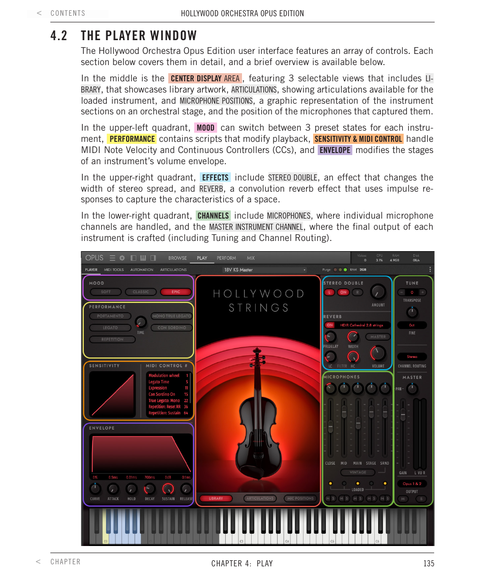 2 the player window, The player window | EastWest Hollywood Orchestra Opus Edition Virtual Instrument Plug-In (Download) User Manual | Page 135 / 228