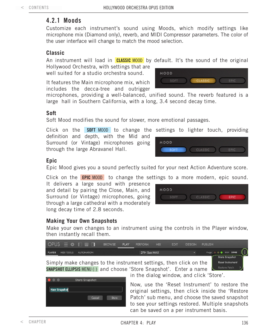 1 moods, Moods | EastWest Hollywood Orchestra Opus Edition Virtual Instrument Plug-In (Download) User Manual | Page 136 / 228