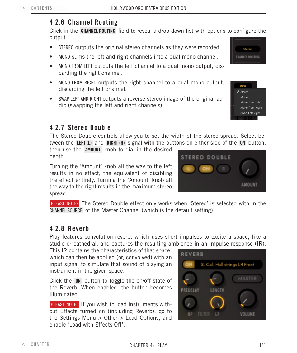 6 channel routing, 7 stereo double, 8 reverb | Channel routing, Stereo double, Reverb | EastWest Hollywood Orchestra Opus Edition Virtual Instrument Plug-In (Download) User Manual | Page 141 / 228