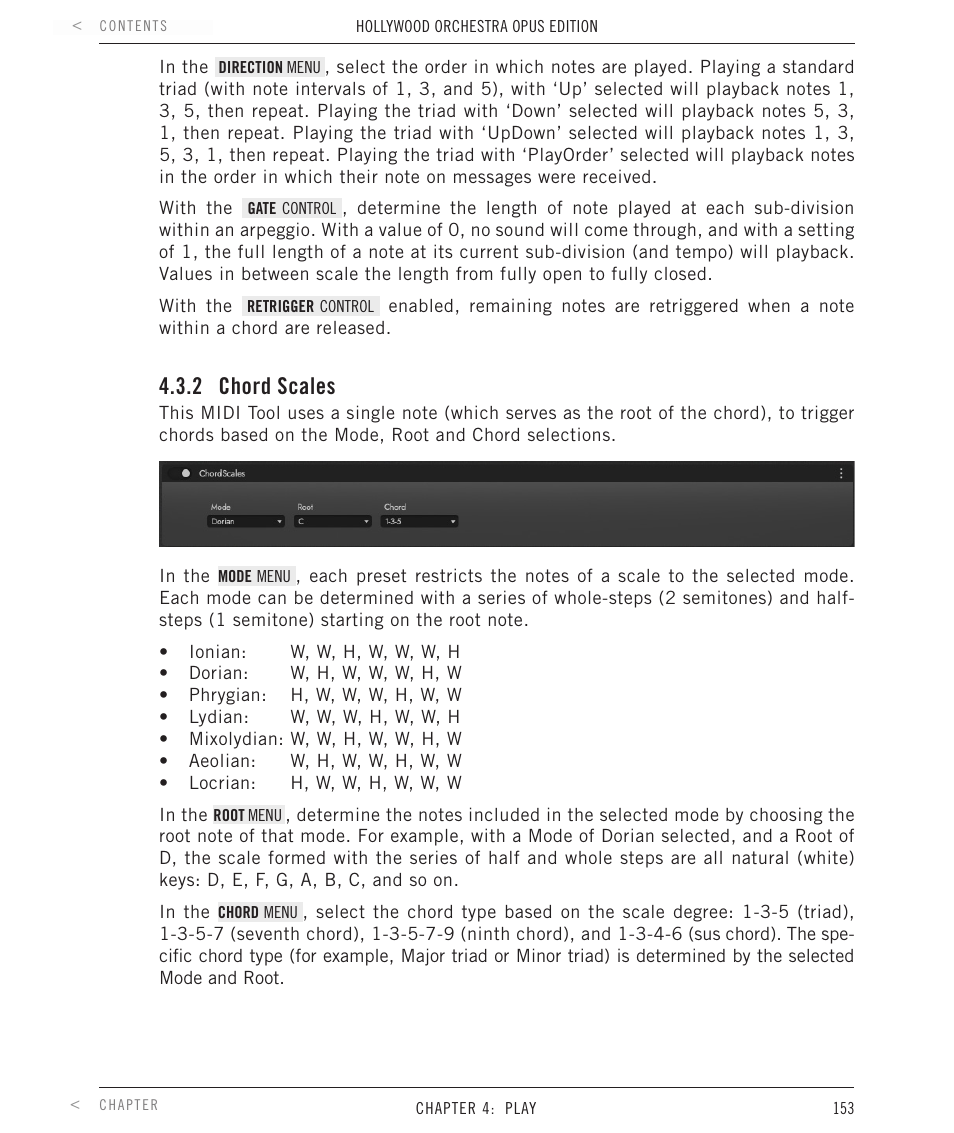 2 chord scales, Chord scales | EastWest Hollywood Orchestra Opus Edition Virtual Instrument Plug-In (Download) User Manual | Page 153 / 228