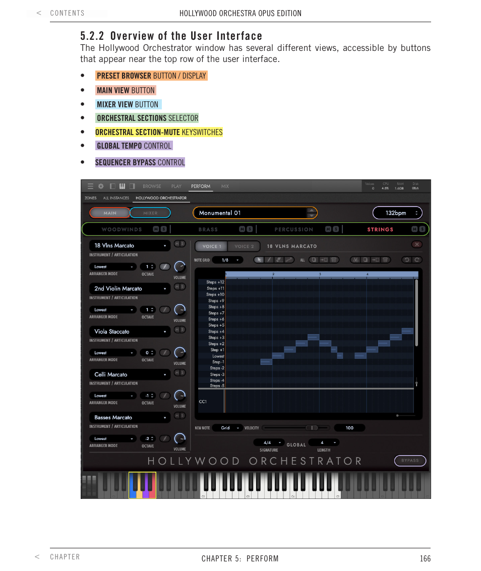 2 overview of the user interface, Overview of the user interface | EastWest Hollywood Orchestra Opus Edition Virtual Instrument Plug-In (Download) User Manual | Page 166 / 228