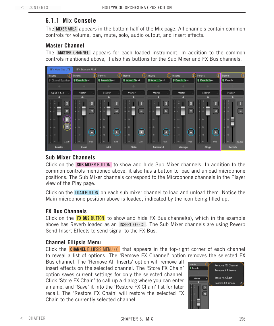1 mix console, Mix console | EastWest Hollywood Orchestra Opus Edition Virtual Instrument Plug-In (Download) User Manual | Page 196 / 228