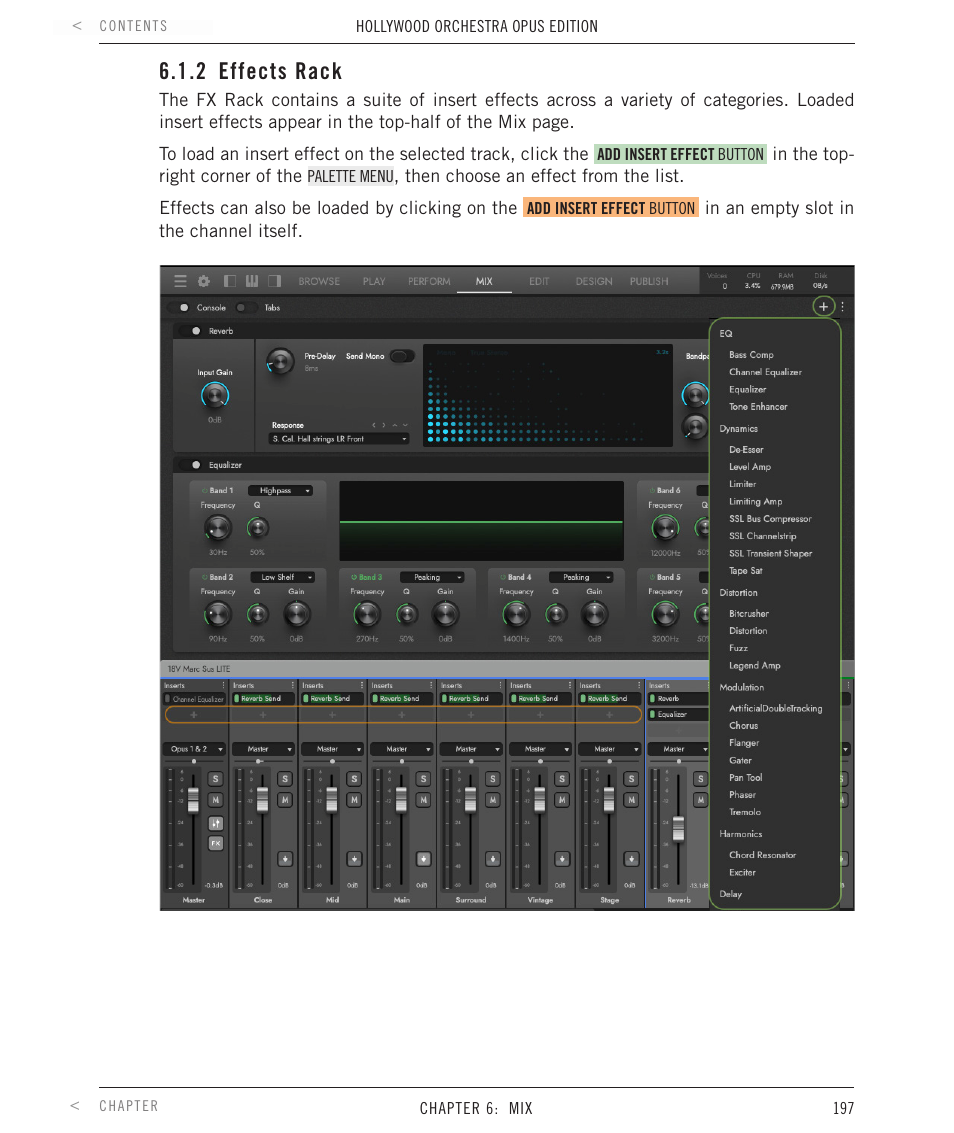 2 effects rack, Effects rack | EastWest Hollywood Orchestra Opus Edition Virtual Instrument Plug-In (Download) User Manual | Page 197 / 228