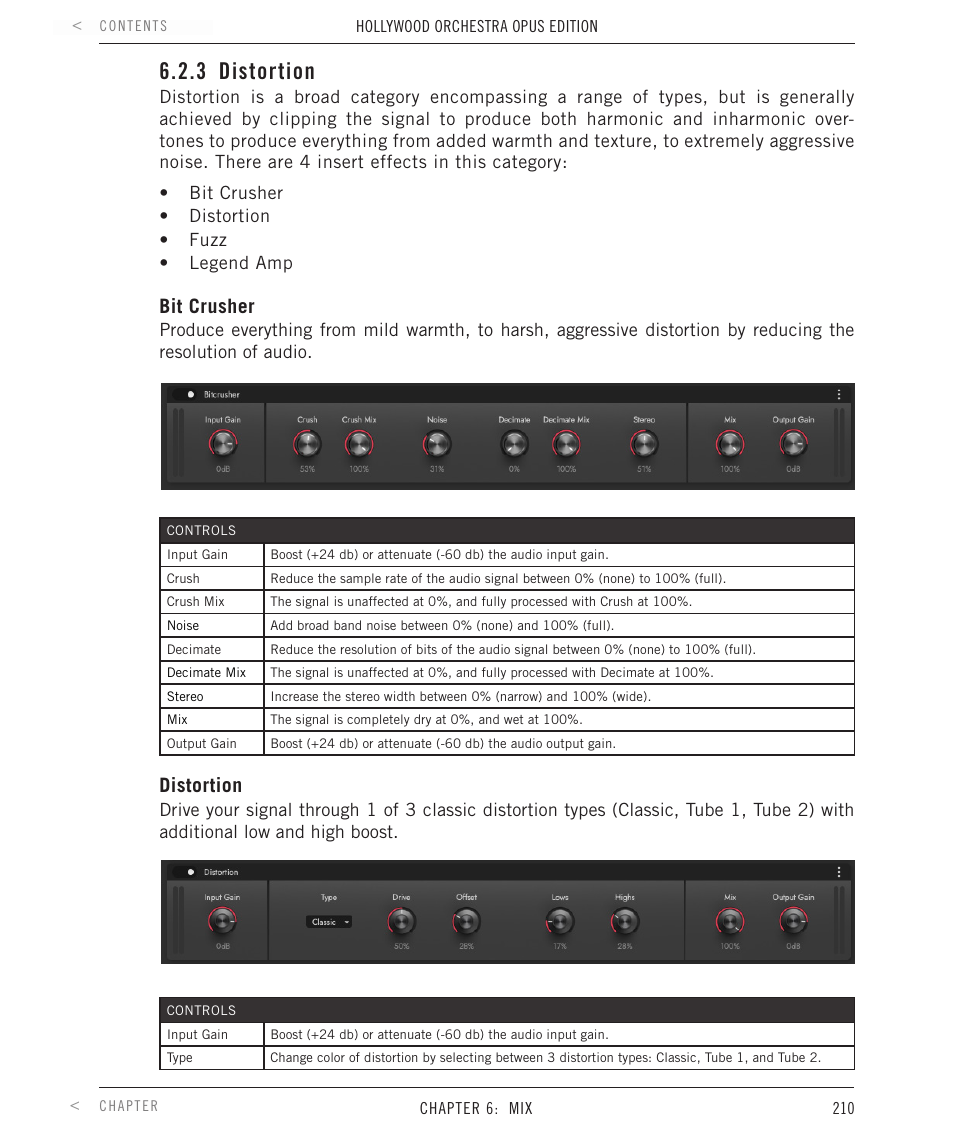 3 distortion, Distortion, Bit crusher | EastWest Hollywood Orchestra Opus Edition Virtual Instrument Plug-In (Download) User Manual | Page 210 / 228