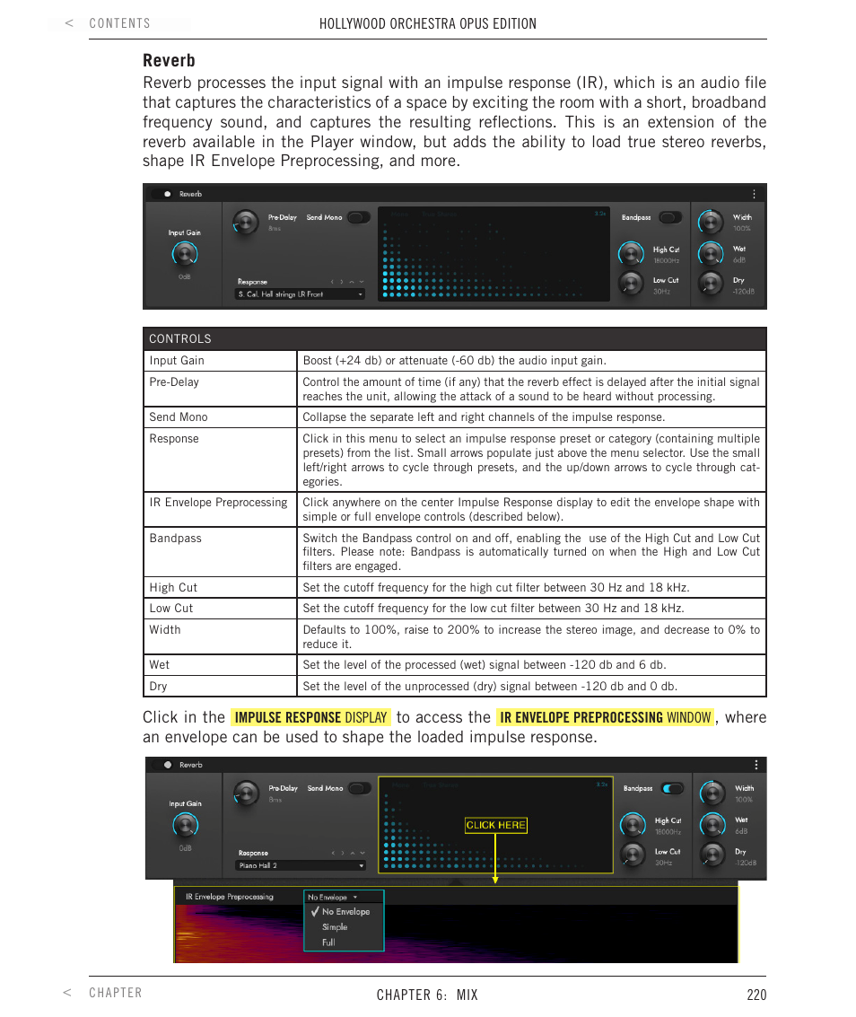 Reverb | EastWest Hollywood Orchestra Opus Edition Virtual Instrument Plug-In (Download) User Manual | Page 220 / 228