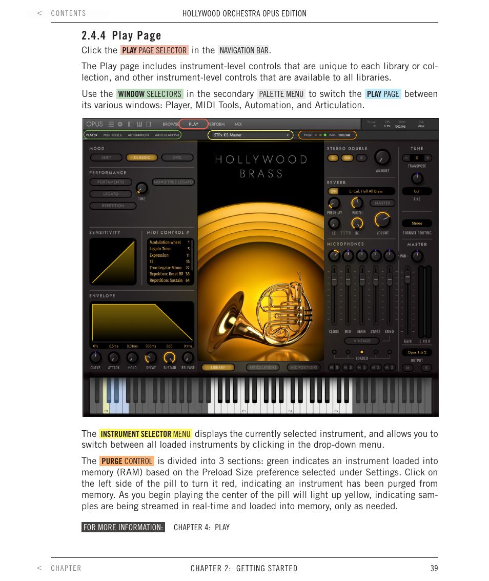 4 play page | EastWest Hollywood Orchestra Opus Edition Virtual Instrument Plug-In (Download) User Manual | Page 39 / 228