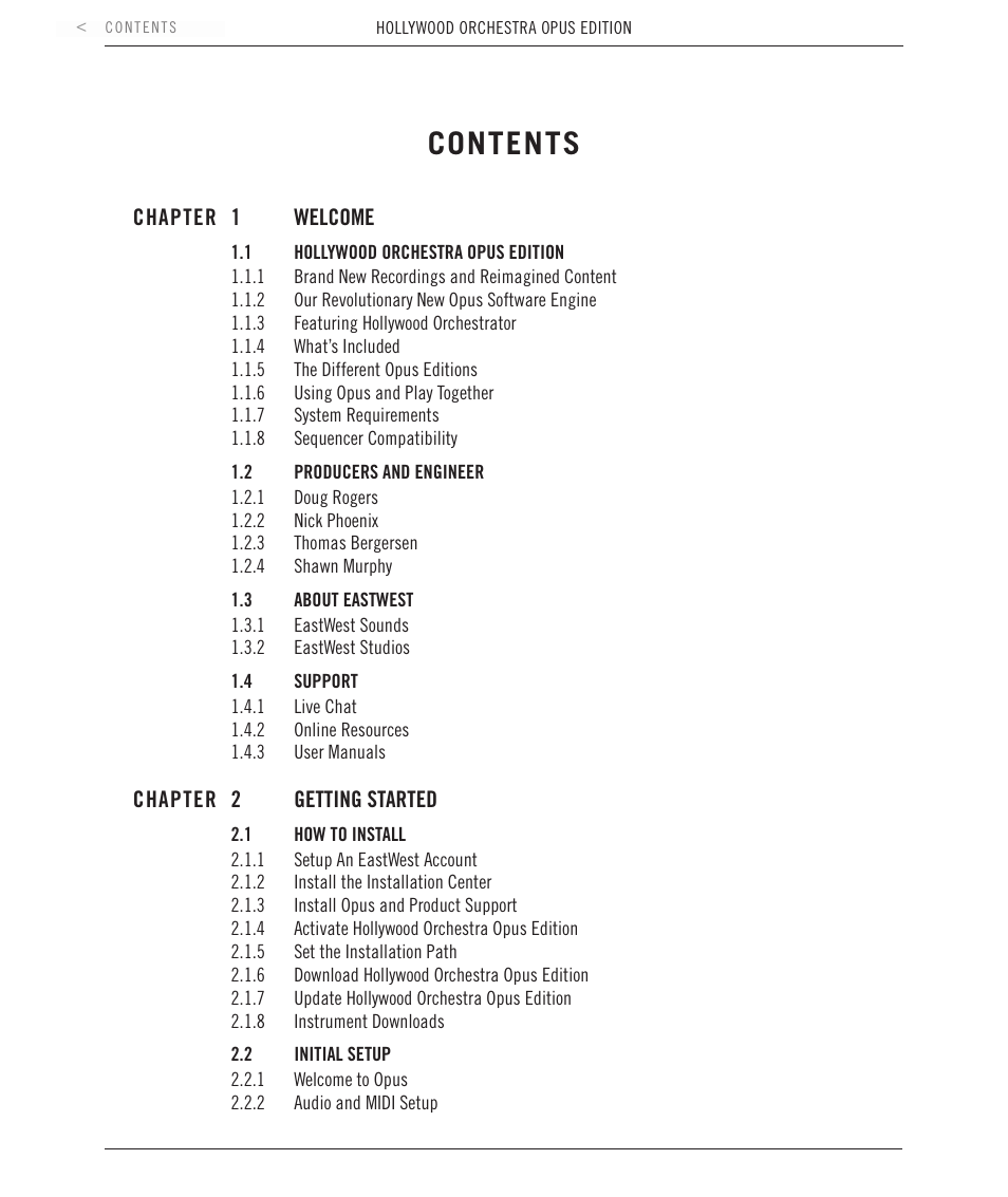 EastWest Hollywood Orchestra Opus Edition Virtual Instrument Plug-In (Download) User Manual | Page 4 / 228