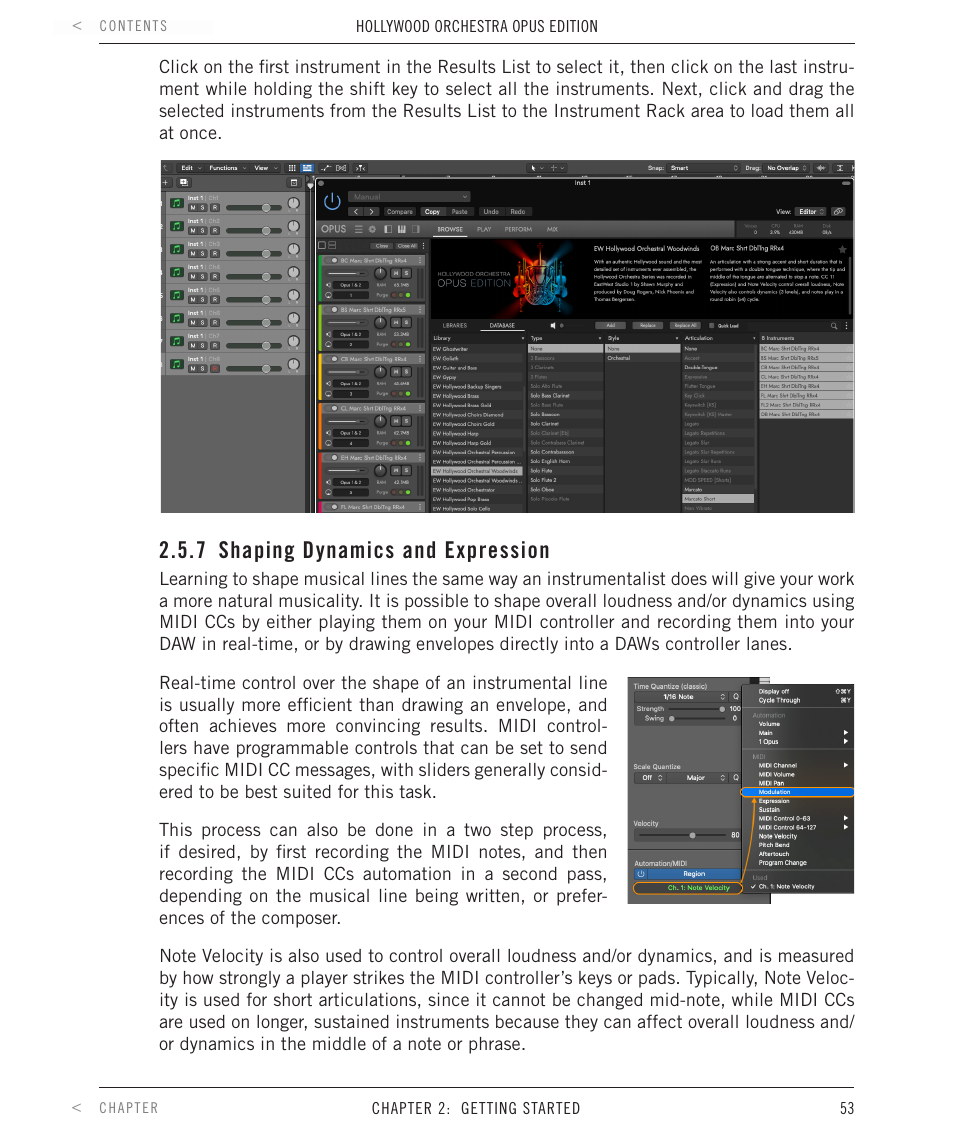 7 shaping dynamics and expression | EastWest Hollywood Orchestra Opus Edition Virtual Instrument Plug-In (Download) User Manual | Page 53 / 228