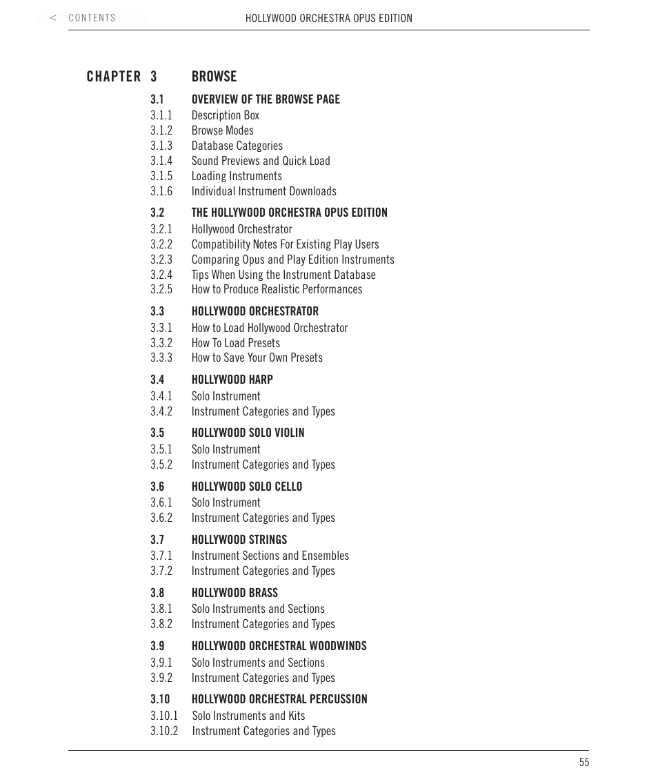 Chapter 3: browse | EastWest Hollywood Orchestra Opus Edition Virtual Instrument Plug-In (Download) User Manual | Page 55 / 228