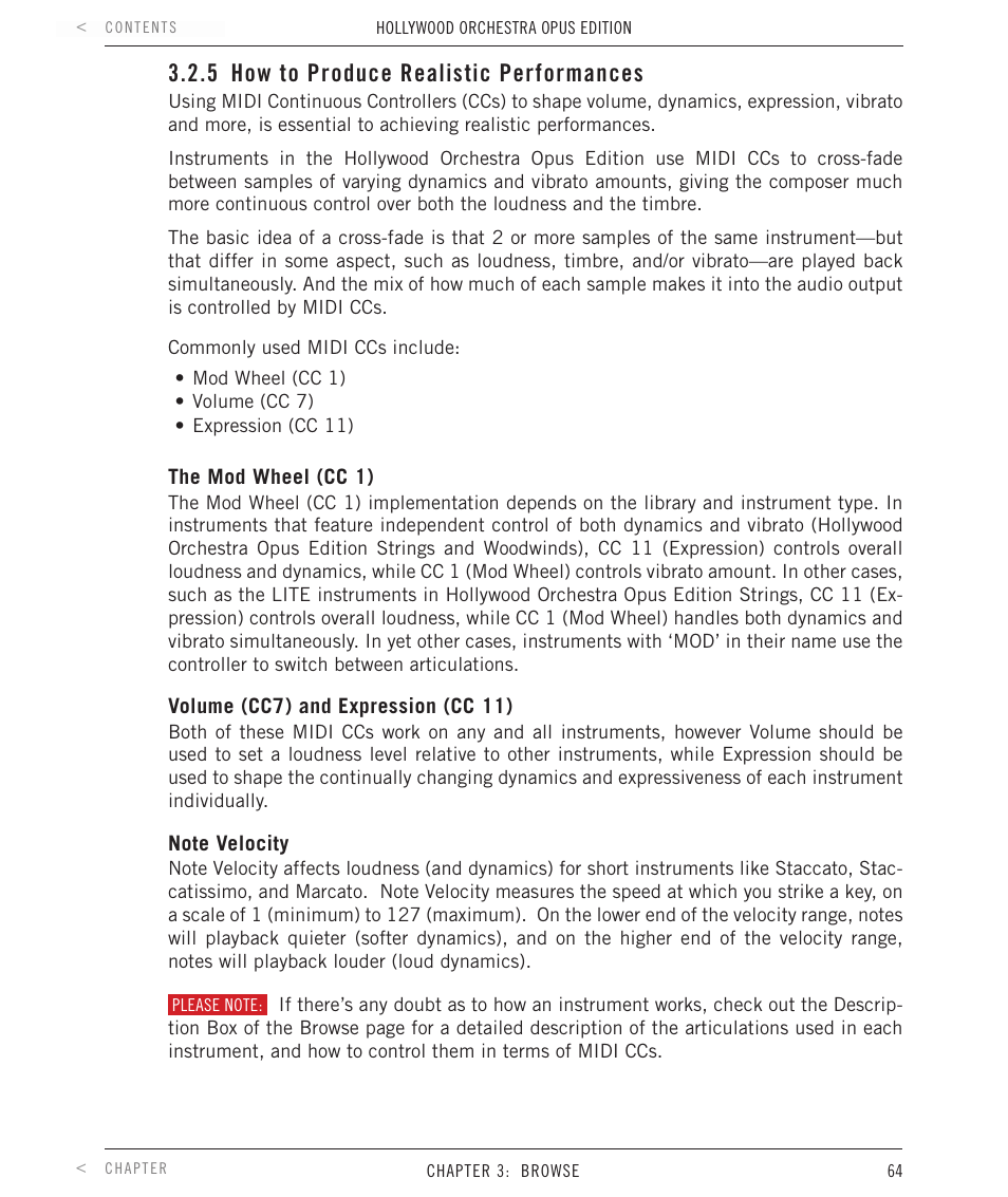 5 how to produce realistic performances, How to produce realistic performances | EastWest Hollywood Orchestra Opus Edition Virtual Instrument Plug-In (Download) User Manual | Page 64 / 228