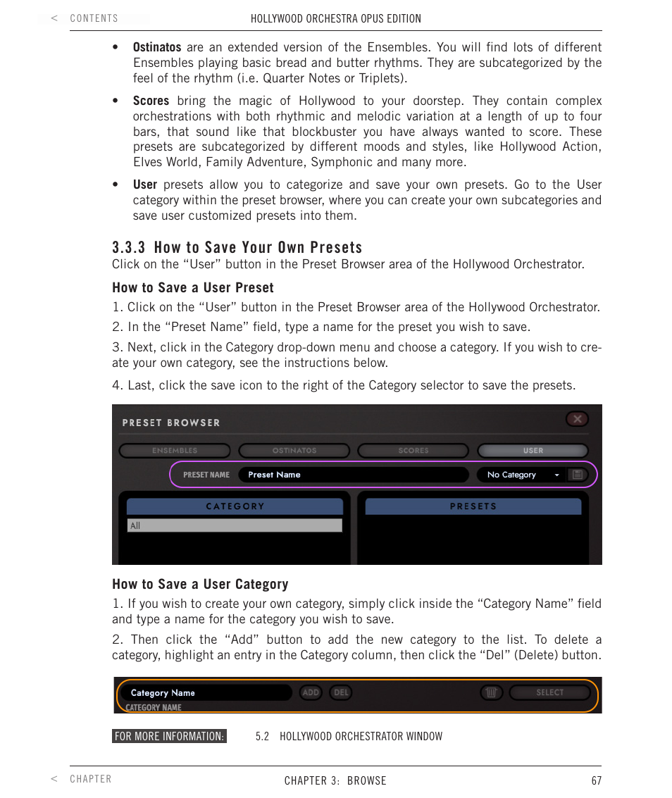 3 how to save your own presets, How to save your own presets | EastWest Hollywood Orchestra Opus Edition Virtual Instrument Plug-In (Download) User Manual | Page 67 / 228