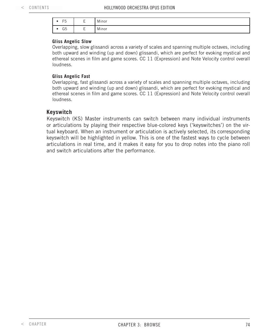 Keyswitch | EastWest Hollywood Orchestra Opus Edition Virtual Instrument Plug-In (Download) User Manual | Page 74 / 228