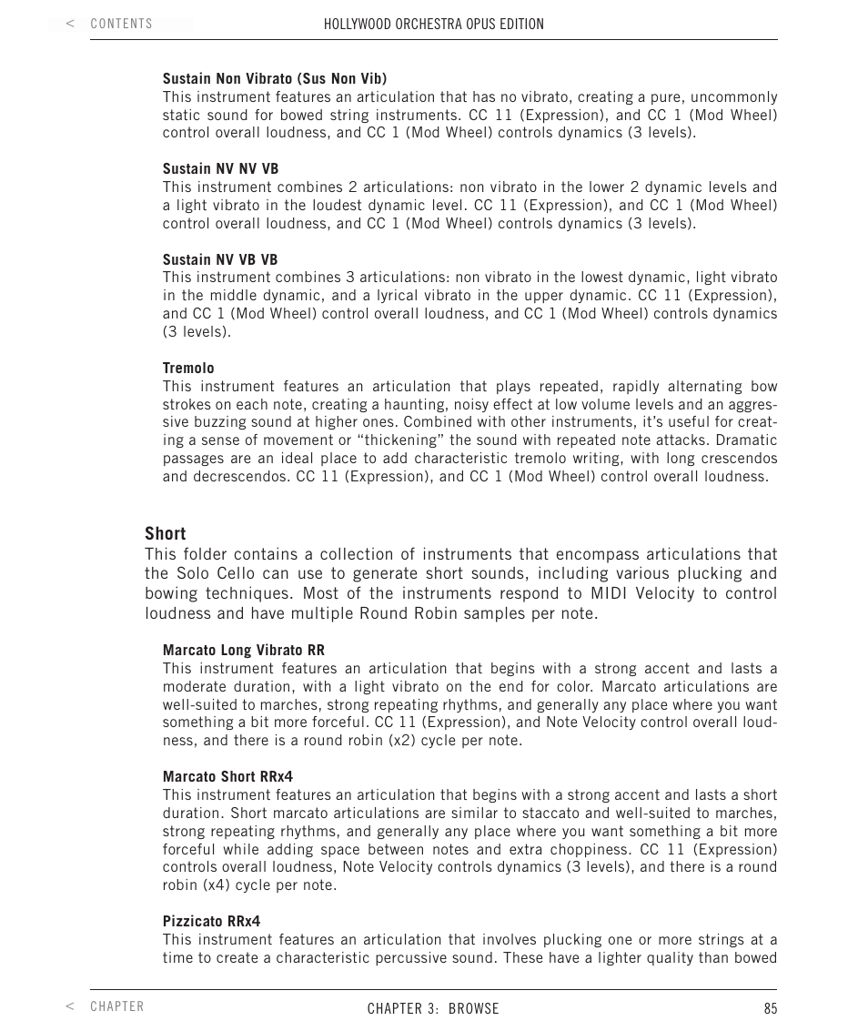 EastWest Hollywood Orchestra Opus Edition Virtual Instrument Plug-In (Download) User Manual | Page 85 / 228