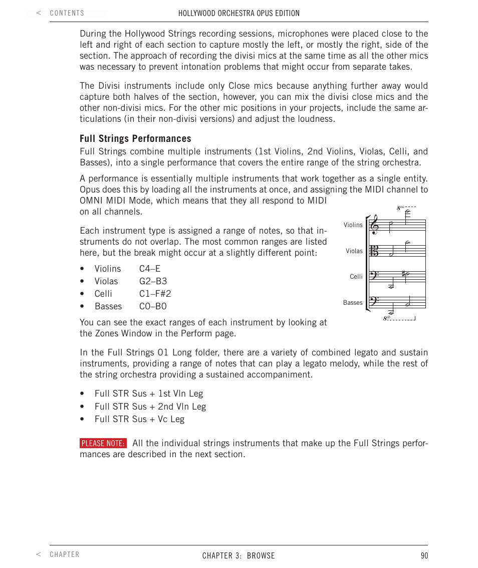 Full strings performances | EastWest Hollywood Orchestra Opus Edition Virtual Instrument Plug-In (Download) User Manual | Page 90 / 228