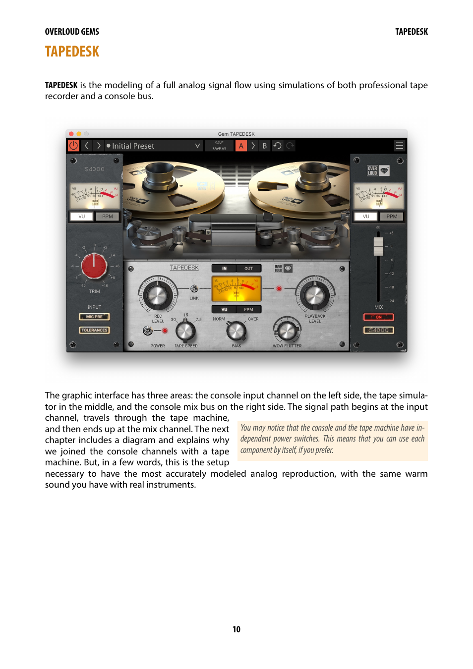 Tapedesk | Overloud Gem Comp76 FET Compressor and Limiter Plug-In User Manual | Page 12 / 55