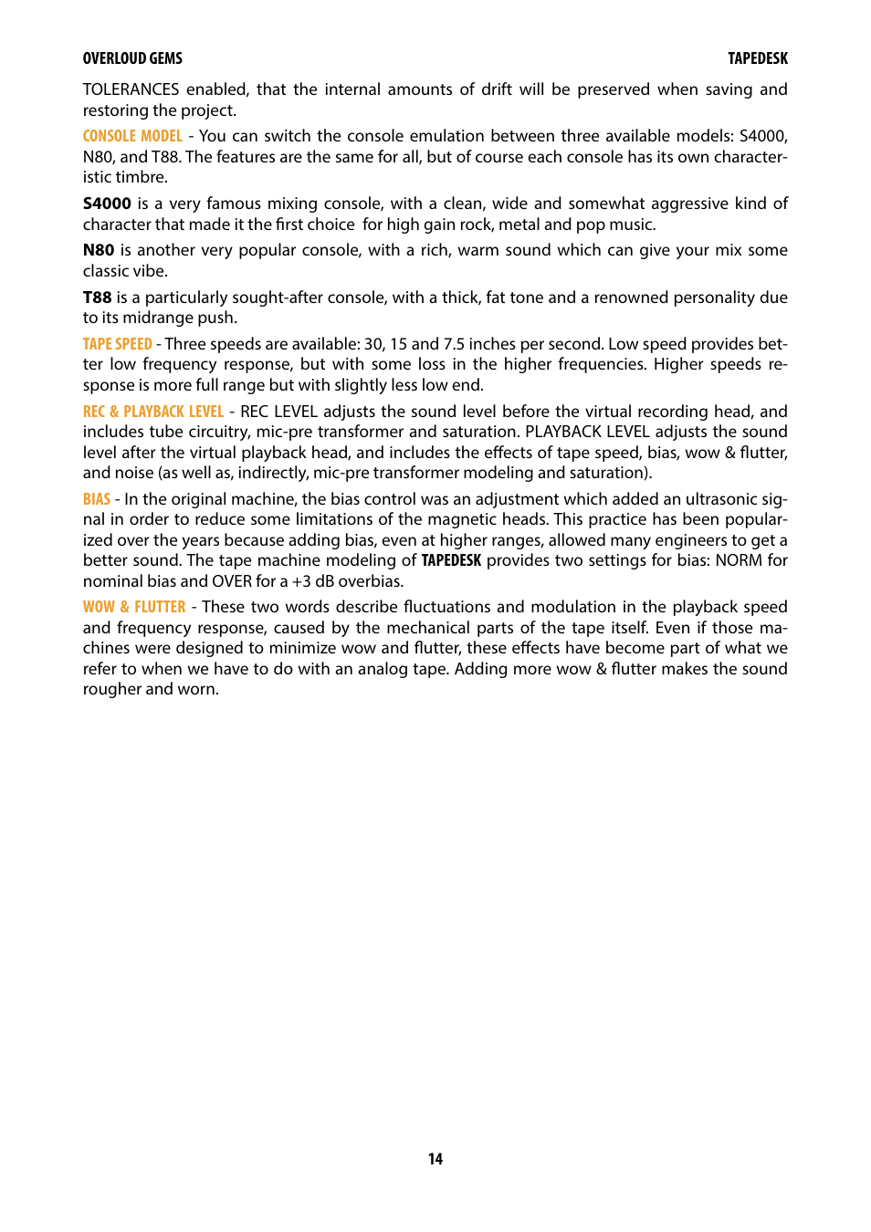Overloud Gem Comp76 FET Compressor and Limiter Plug-In User Manual | Page 16 / 55