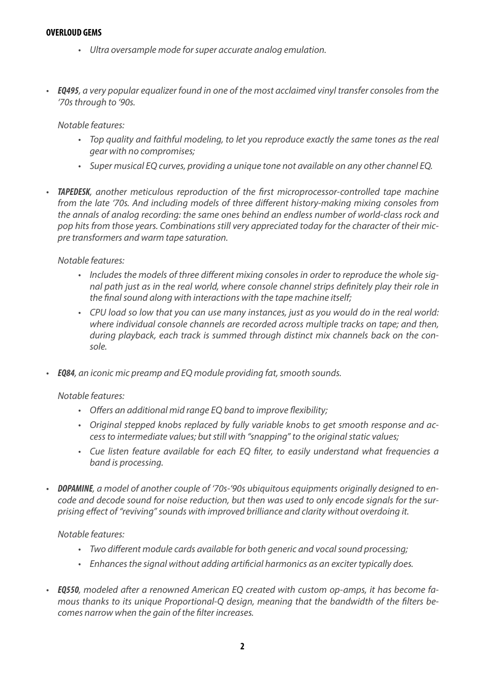 Overloud Gem Comp76 FET Compressor and Limiter Plug-In User Manual | Page 4 / 55