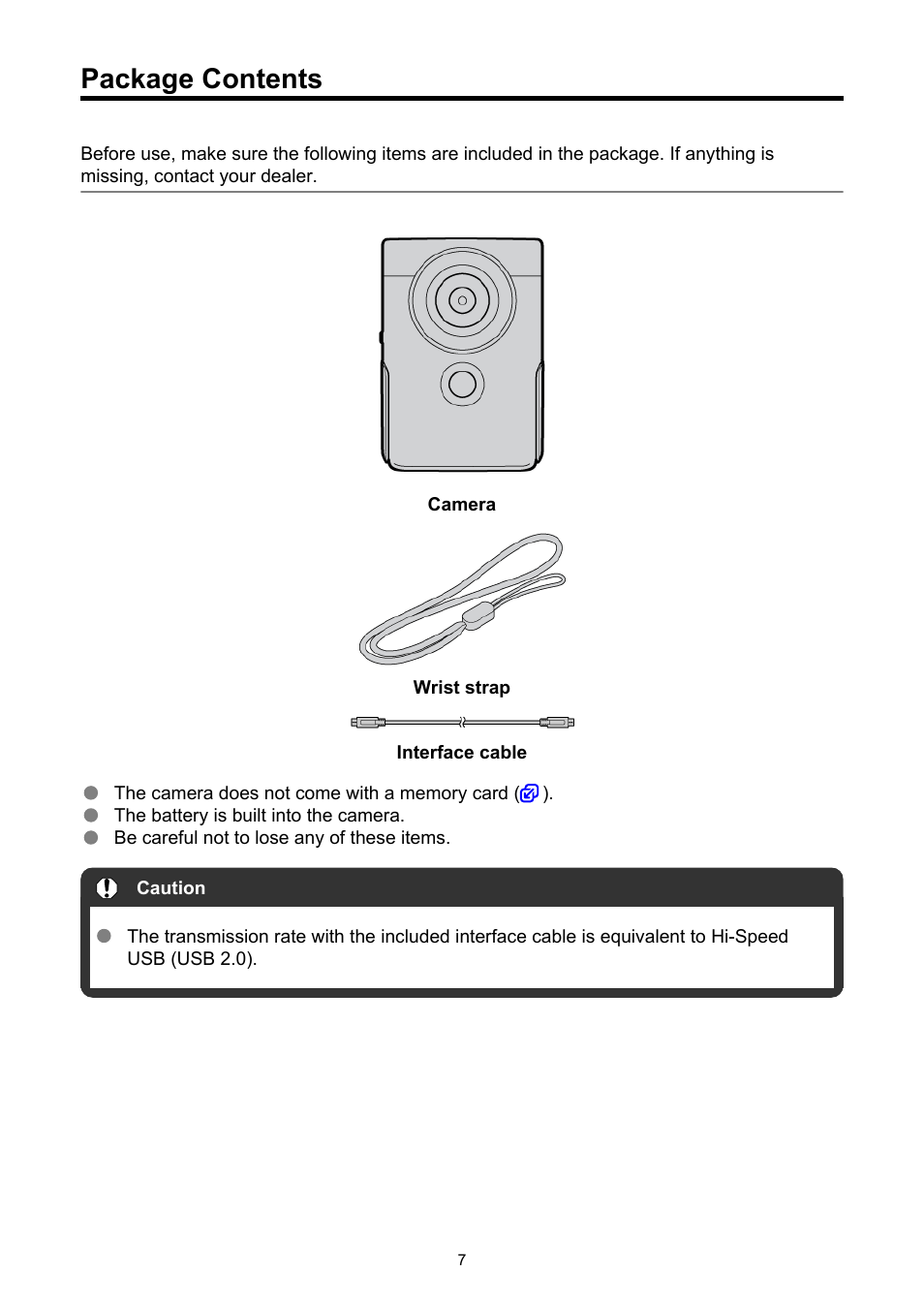 Package contents | Canon PowerShot V10 Vlog Camera (Black) User Manual | Page 7 / 288
