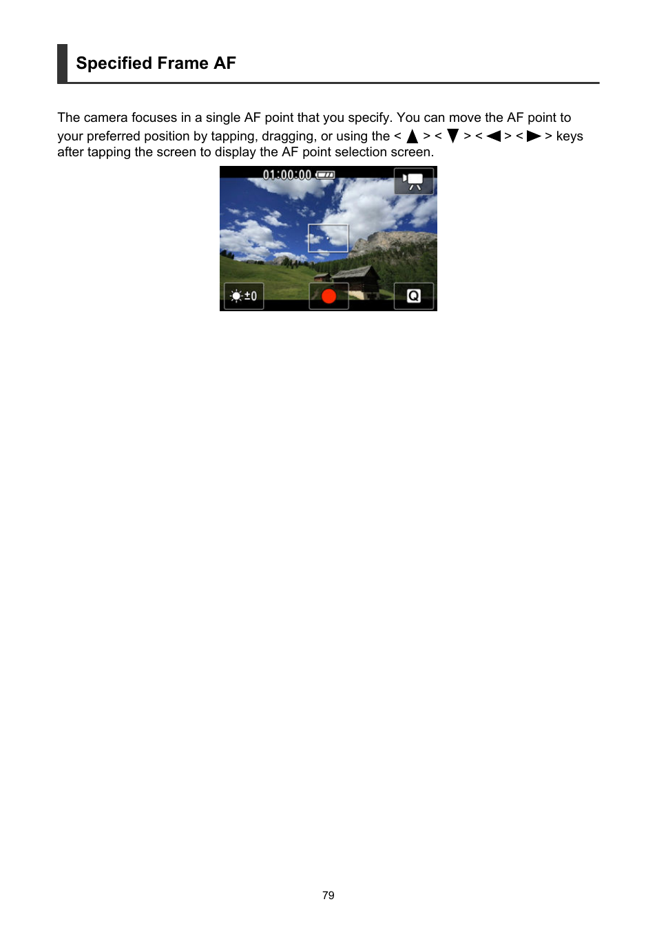 Specified frame af | Canon PowerShot V10 Vlog Camera (Black) User Manual | Page 79 / 288
