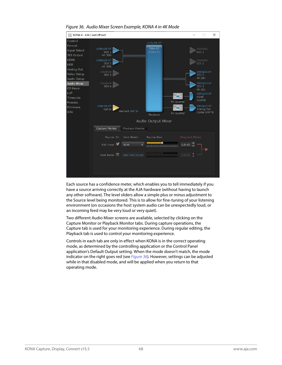 AJA KONA 4 PCI-E Video I/O Card (HDMI Output, Cable Included) User Manual | Page 68 / 94