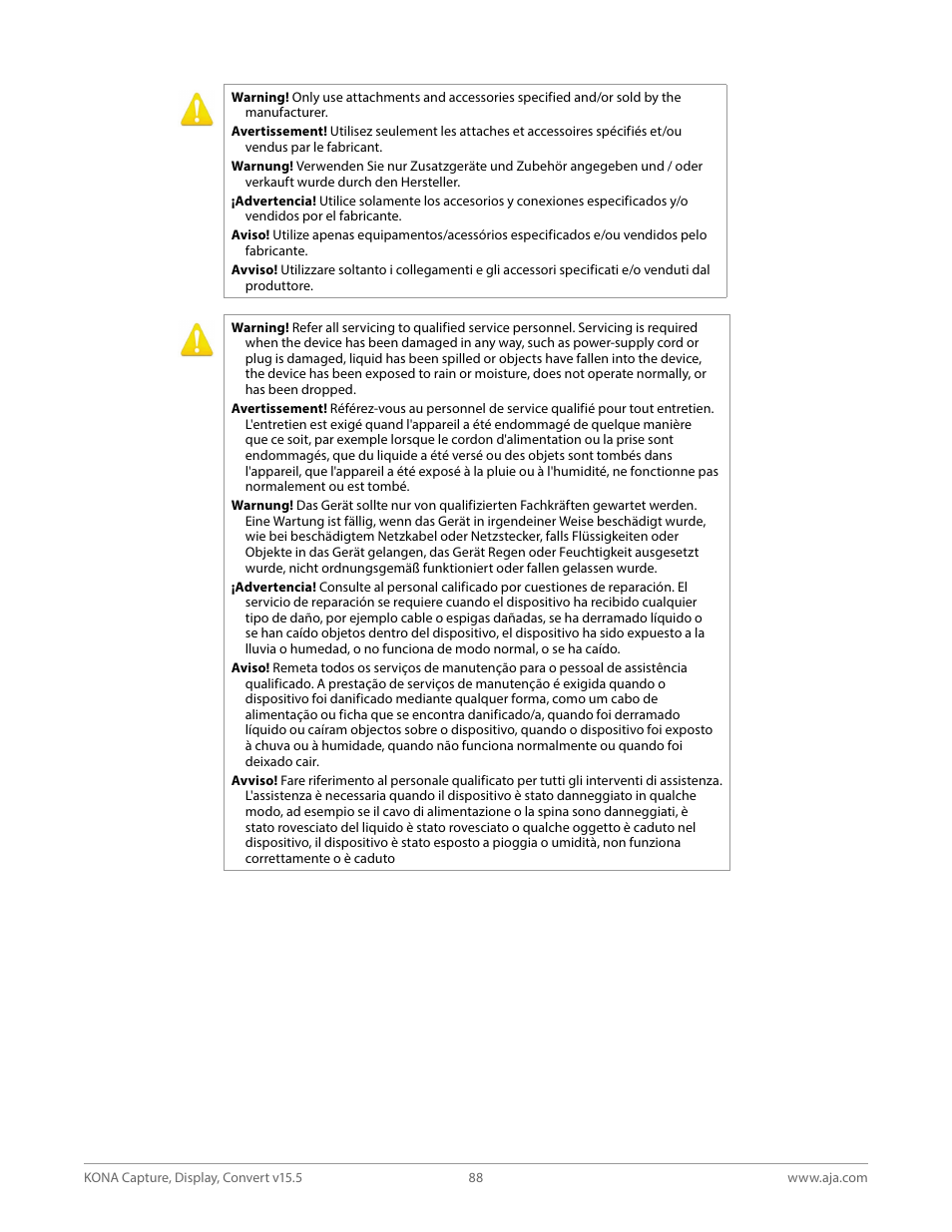 AJA KONA 4 PCI-E Video I/O Card (HDMI Output, Cable Included) User Manual | Page 88 / 94
