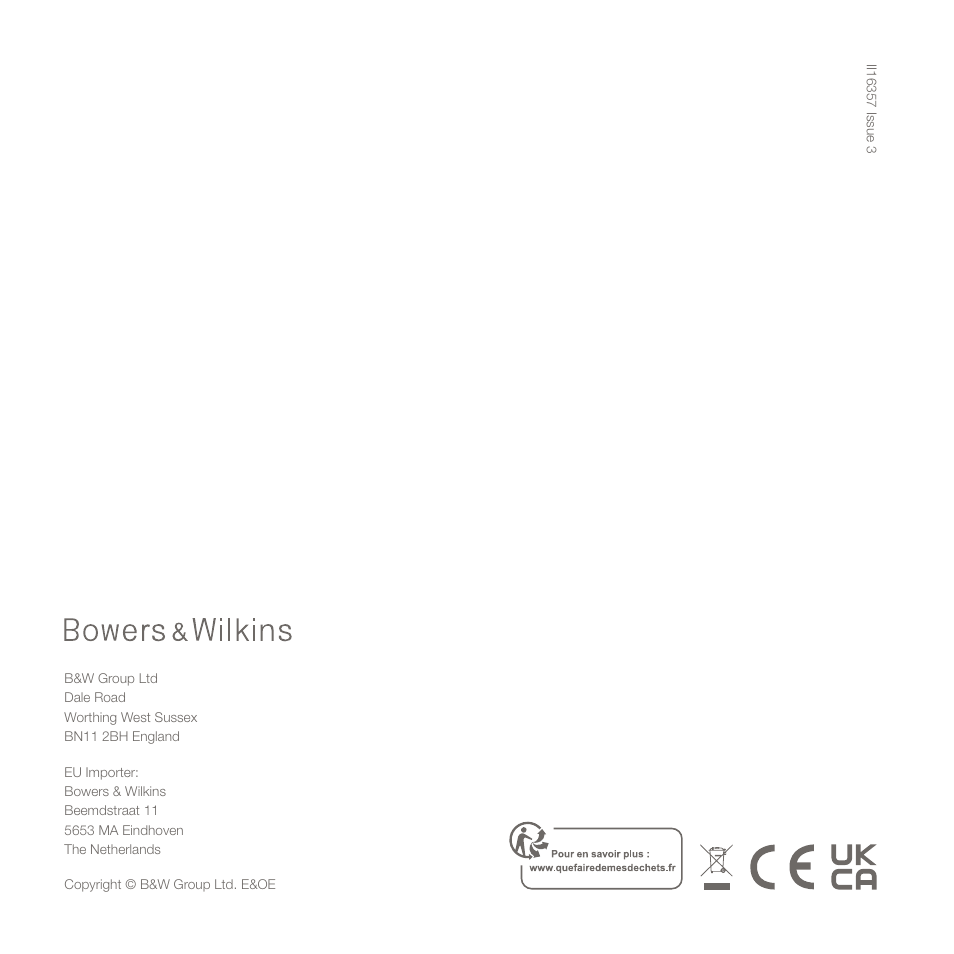 Bowers & Wilkins HTM6 S3 2-Way Center Channel Speaker (Oak) User Manual | Page 124 / 124