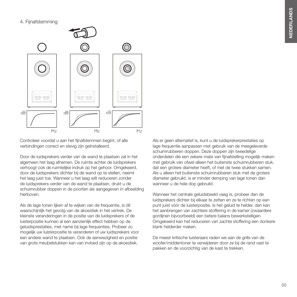 Fijnafstemming | Bowers & Wilkins HTM6 S3 2-Way Center Channel Speaker (Oak) User Manual | Page 51 / 124