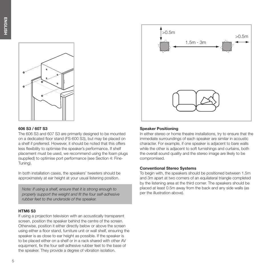 Bowers & Wilkins HTM6 S3 2-Way Center Channel Speaker (Oak) User Manual | Page 6 / 124