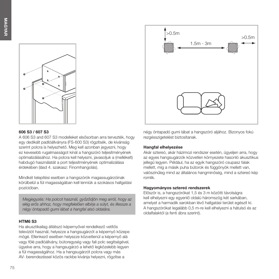 Bowers & Wilkins HTM6 S3 2-Way Center Channel Speaker (Oak) User Manual | Page 76 / 124