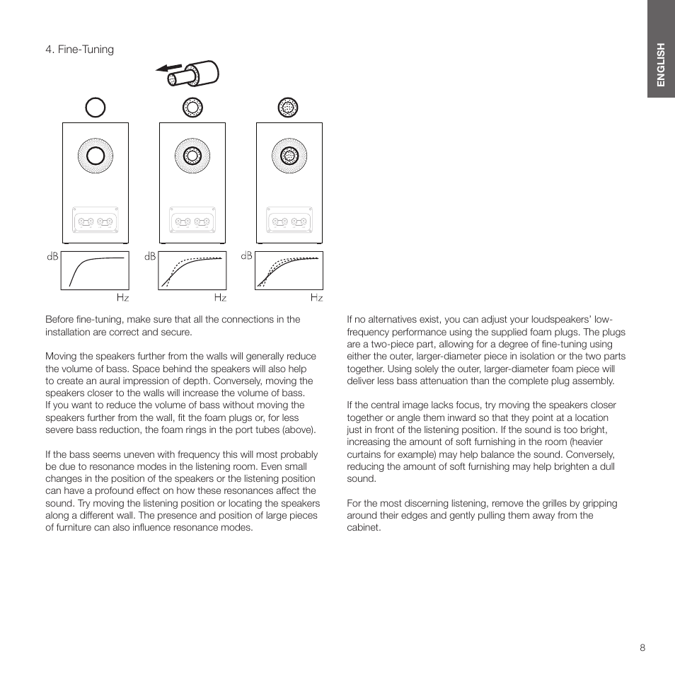 Fine-tuning | Bowers & Wilkins HTM6 S3 2-Way Center Channel Speaker (Oak) User Manual | Page 9 / 124