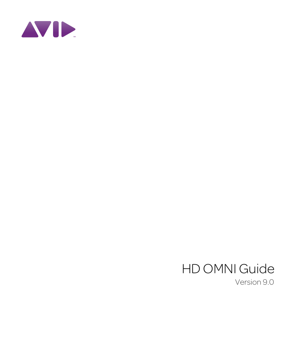 Avid HD OMNI Preamp, I/O, and Monitoring Pro Tools HD Series Interface User Manual | 71 pages