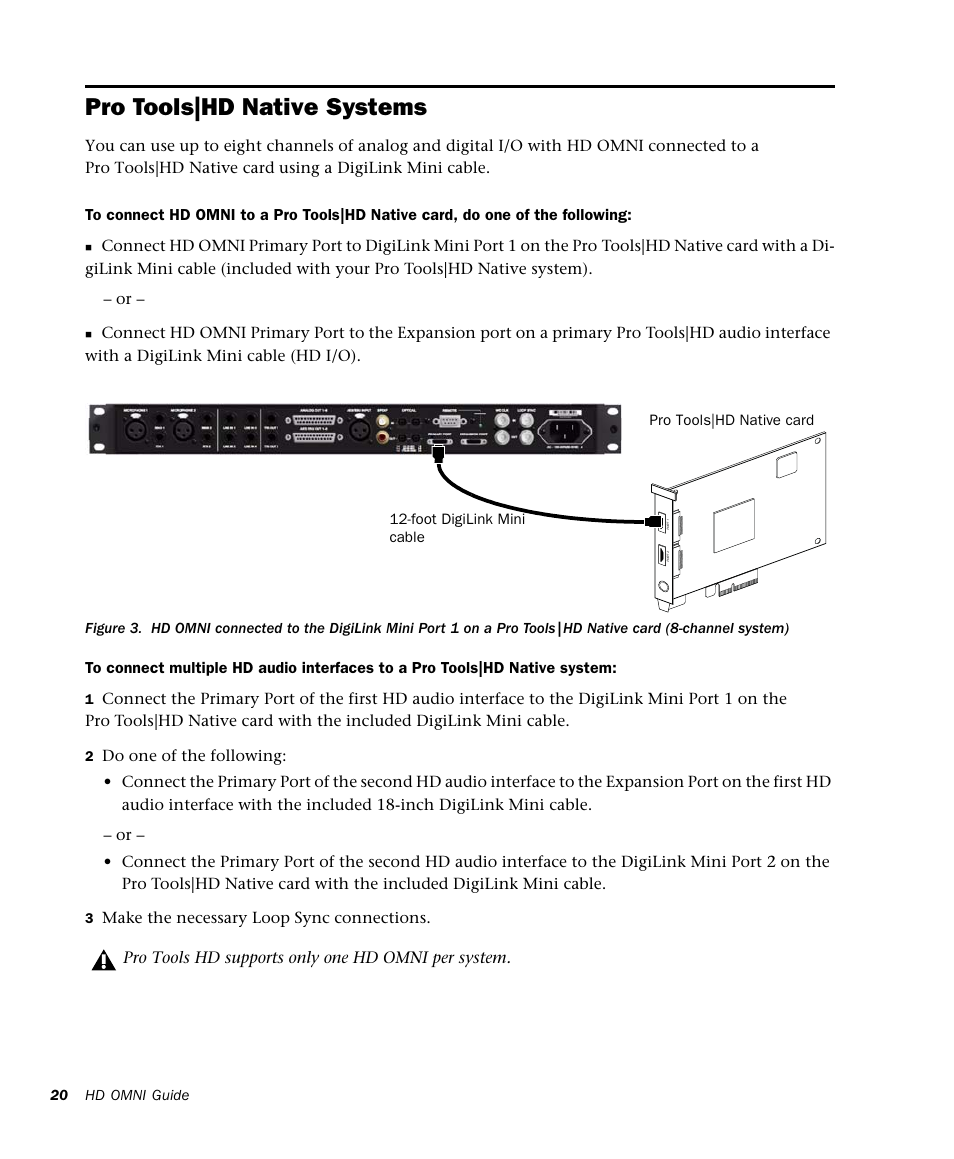 Pro tools|hd native systems | Avid HD OMNI Preamp, I/O, and Monitoring Pro Tools HD Series Interface User Manual | Page 24 / 71