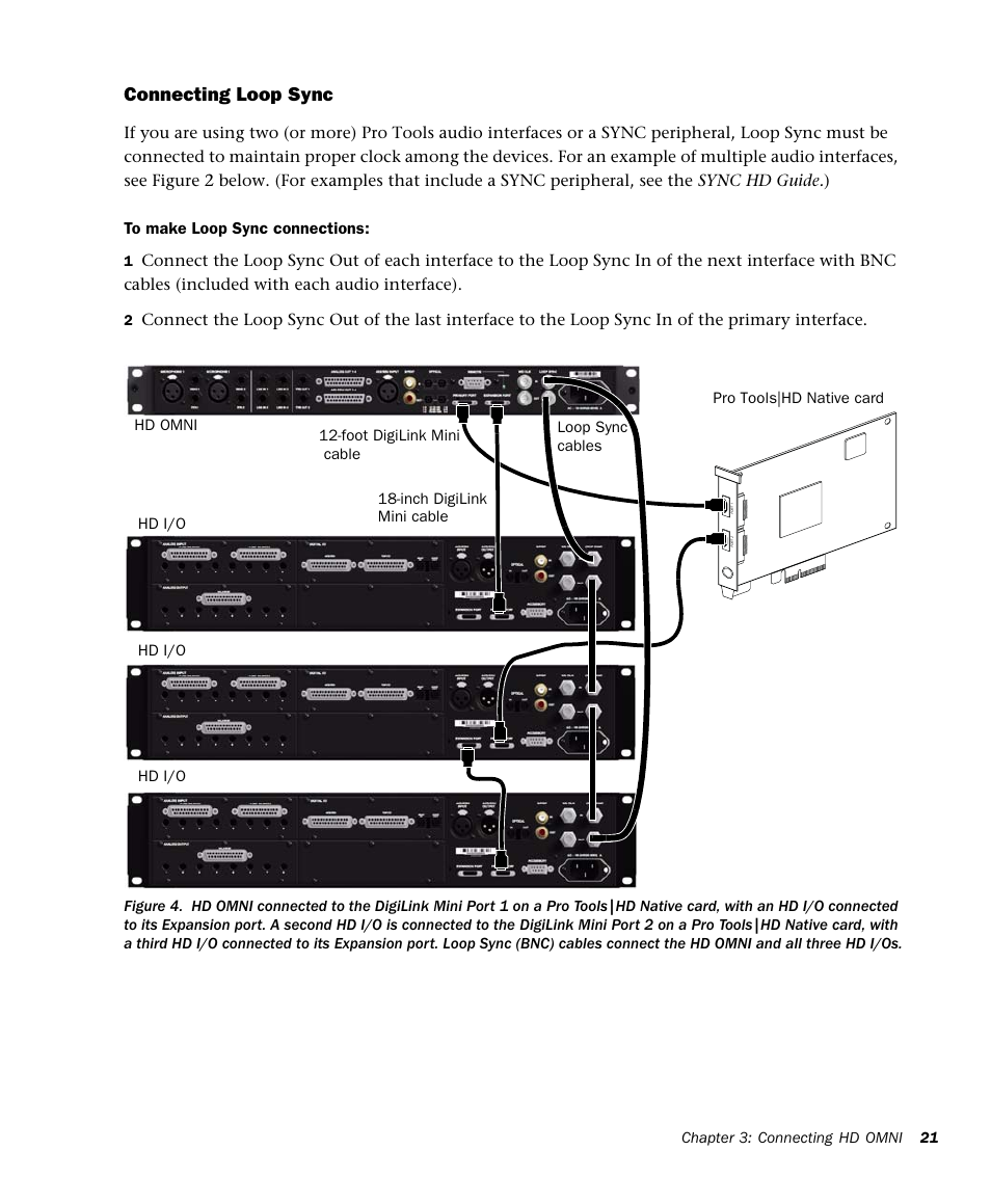 Connecting loop sync | Avid HD OMNI Preamp, I/O, and Monitoring Pro Tools HD Series Interface User Manual | Page 25 / 71