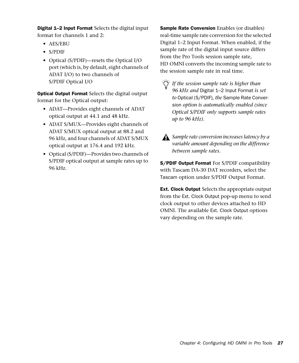 Avid HD OMNI Preamp, I/O, and Monitoring Pro Tools HD Series Interface User Manual | Page 31 / 71