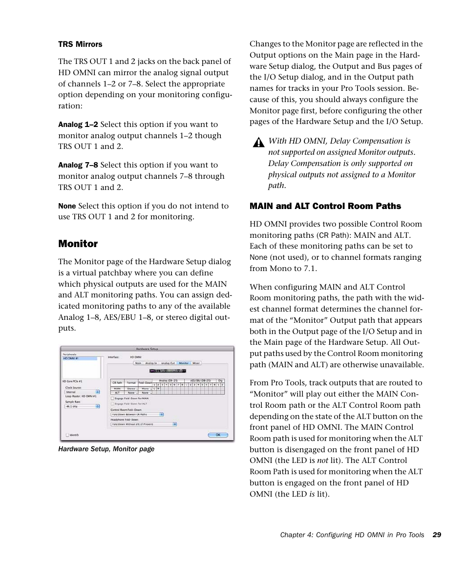 Monitor | Avid HD OMNI Preamp, I/O, and Monitoring Pro Tools HD Series Interface User Manual | Page 33 / 71