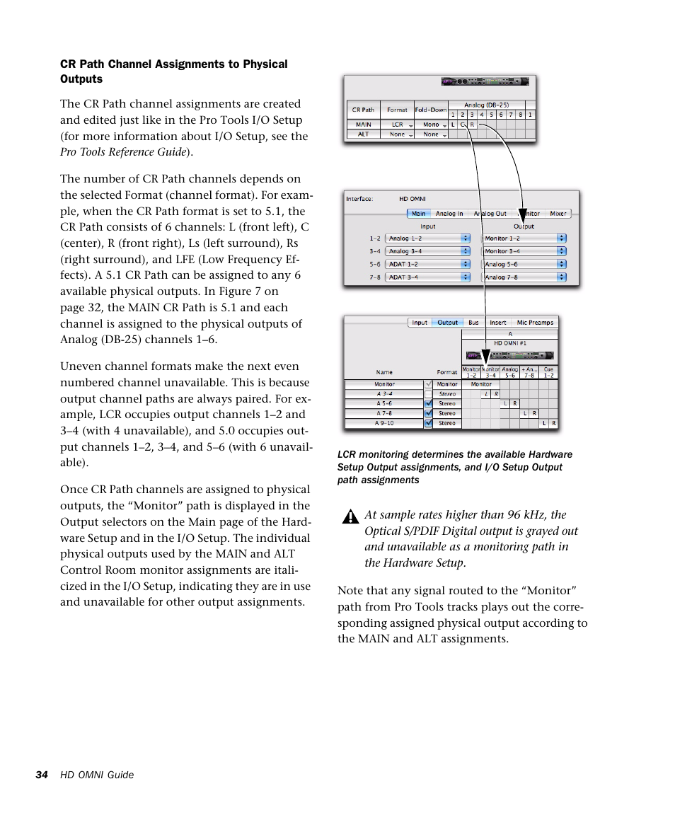 Avid HD OMNI Preamp, I/O, and Monitoring Pro Tools HD Series Interface User Manual | Page 38 / 71