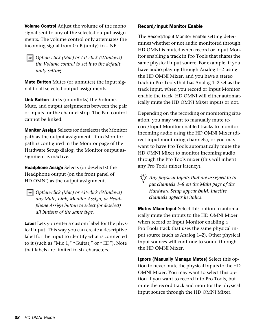Avid HD OMNI Preamp, I/O, and Monitoring Pro Tools HD Series Interface User Manual | Page 42 / 71