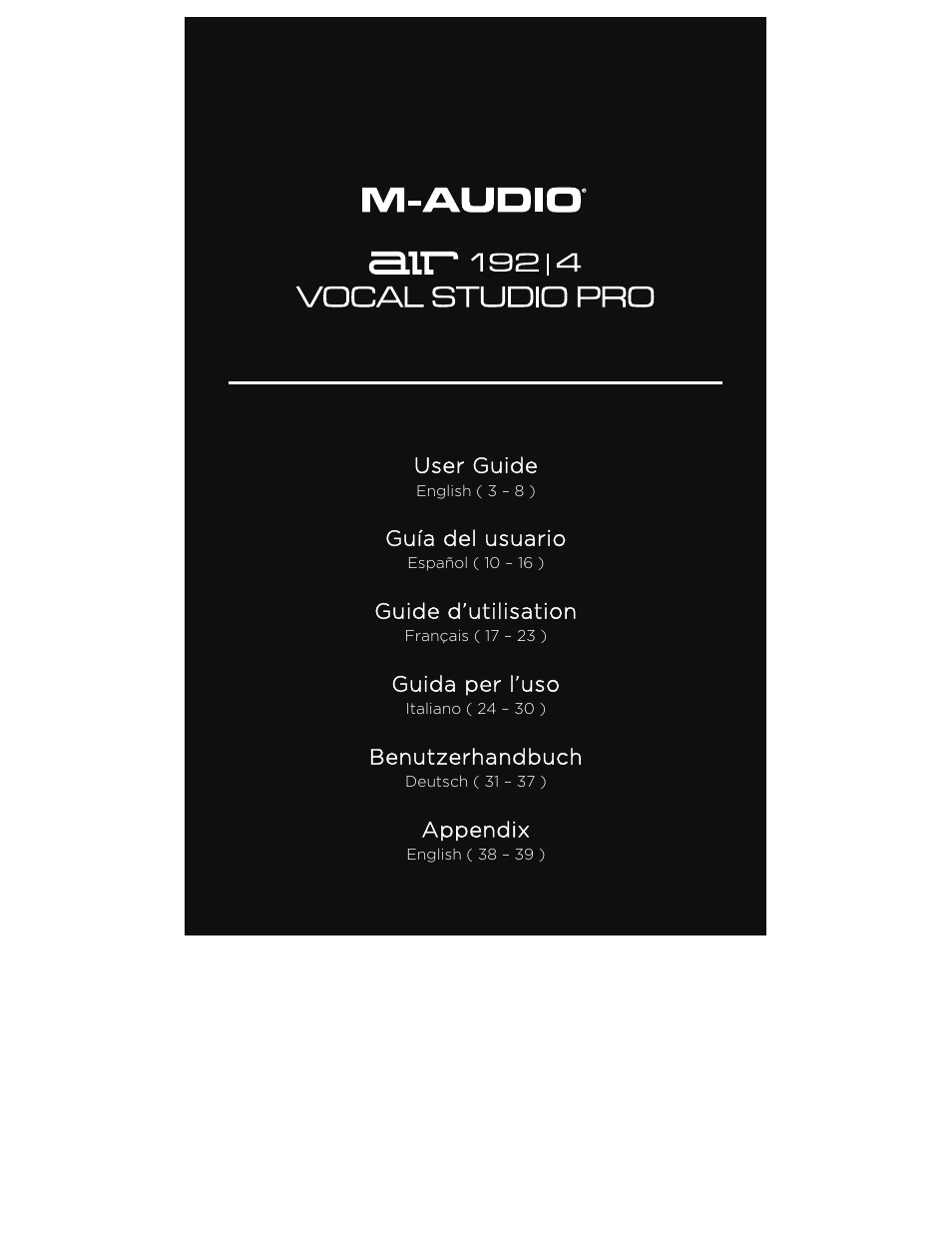 M-AUDIO Air 192|4 Vocal Studio Pro Desktop 2x2 USB Type-C Audio Interface with Mic and Headphones User Manual | 40 pages