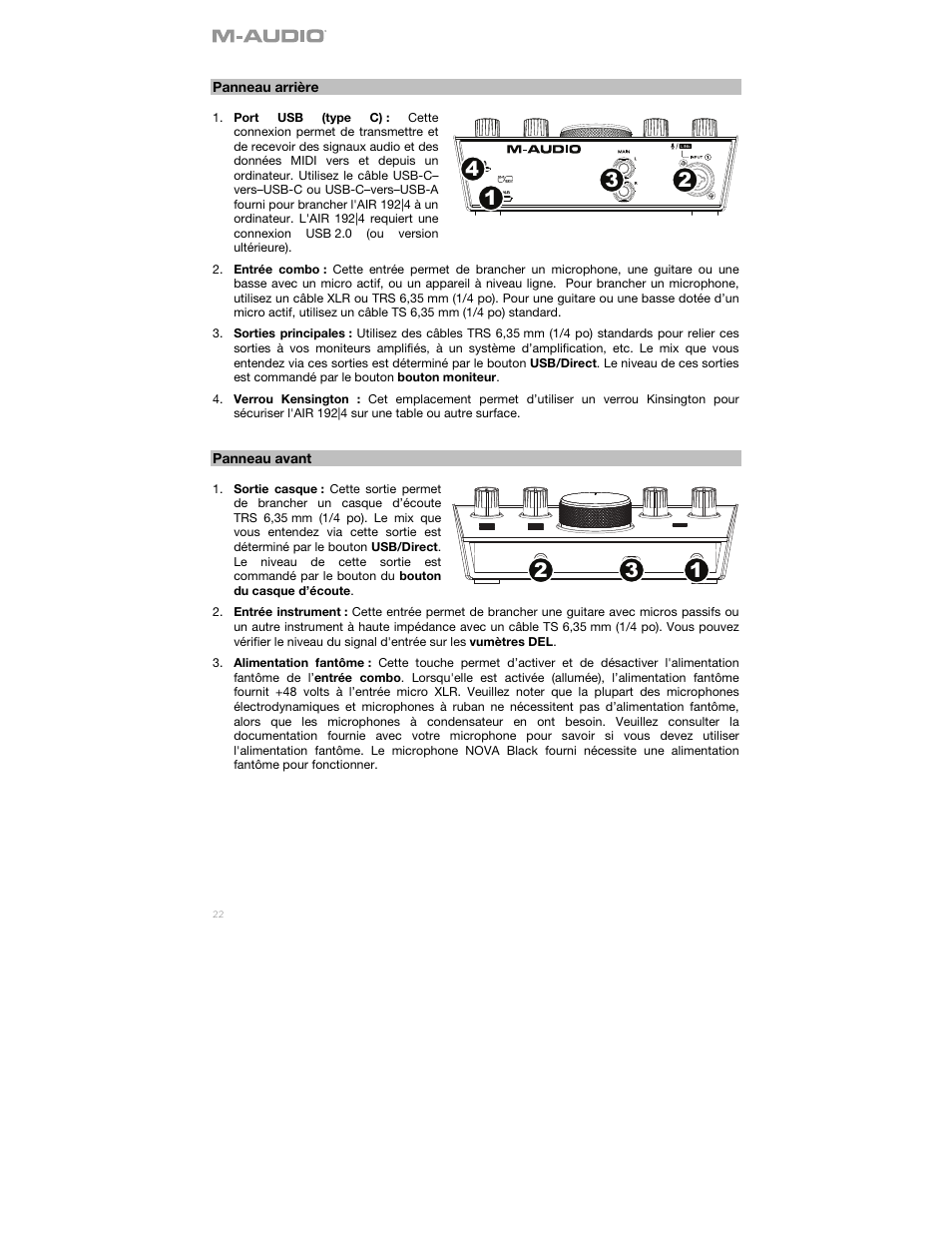 M-AUDIO Air 192|4 Vocal Studio Pro Desktop 2x2 USB Type-C Audio Interface with Mic and Headphones User Manual | Page 22 / 40