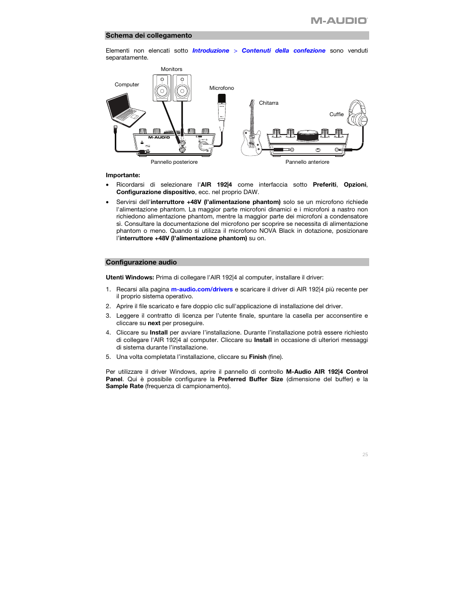 M-AUDIO Air 192|4 Vocal Studio Pro Desktop 2x2 USB Type-C Audio Interface with Mic and Headphones User Manual | Page 25 / 40
