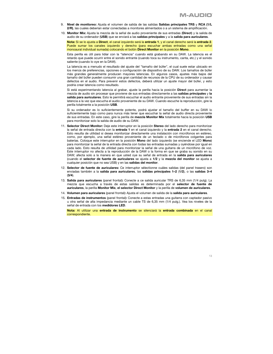 M-AUDIO AIR 192|8 Desktop 2x4 USB Type-C Audio/MIDI Interface User Manual | Page 13 / 36