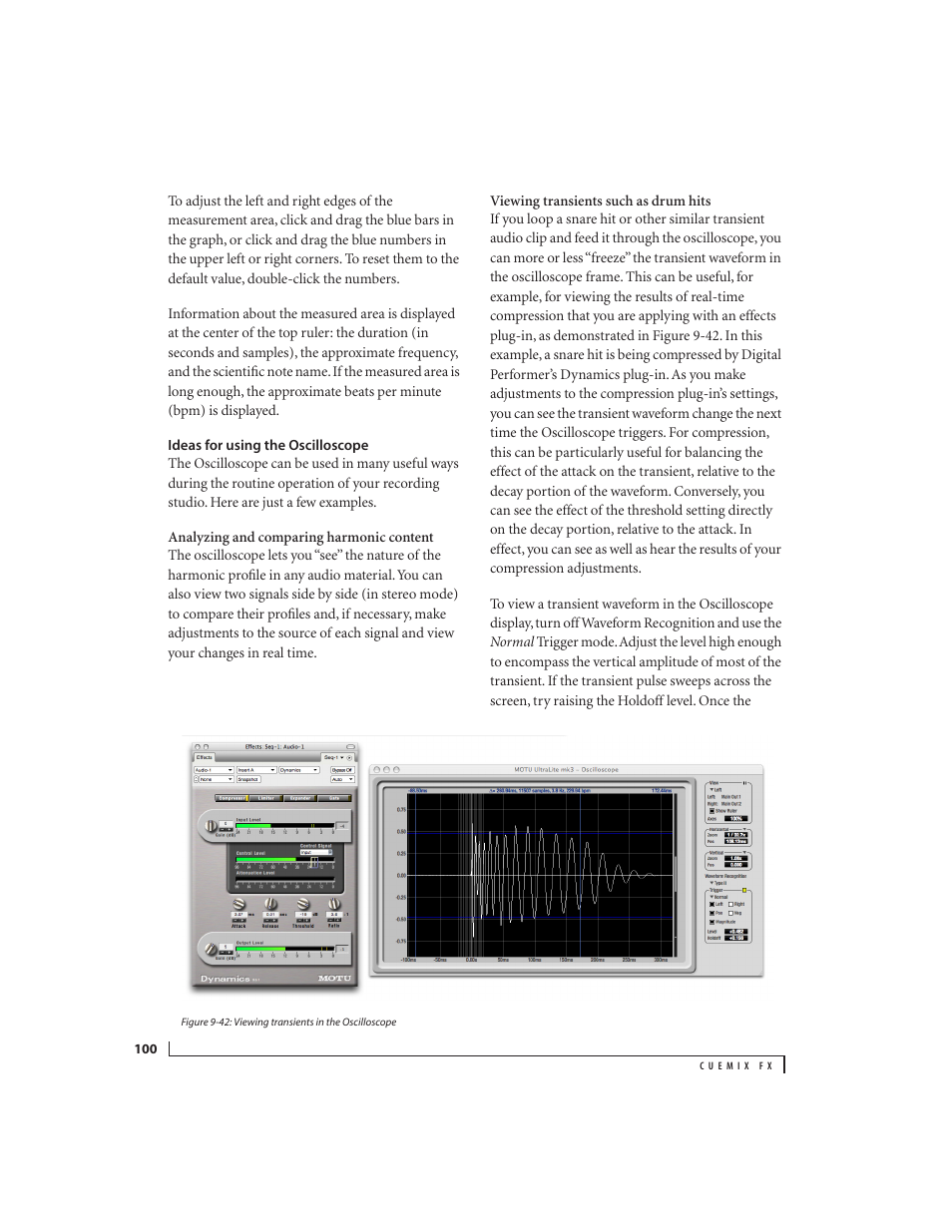 Ideas for using the oscilloscope | MOTU 828x 28x30 Audio Interface with ThunderTechnology User Manual | Page 100 / 126