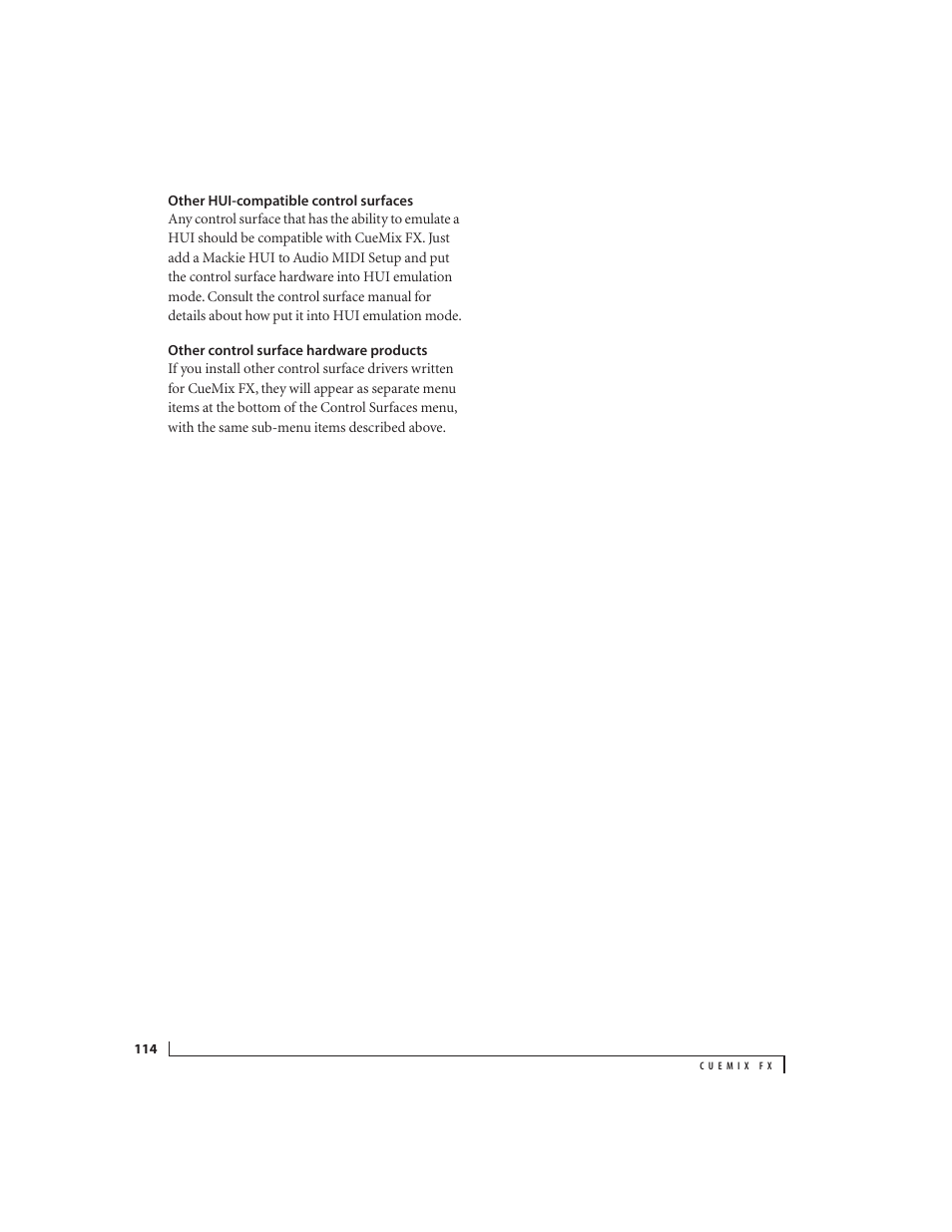 Other hui-compatible control surfaces, Other control surface hardware products | MOTU 828x 28x30 Audio Interface with ThunderTechnology User Manual | Page 114 / 128