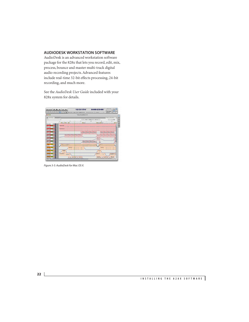 Audiodesk workstation software | MOTU 828x 28x30 Audio Interface with ThunderTechnology User Manual | Page 22 / 128