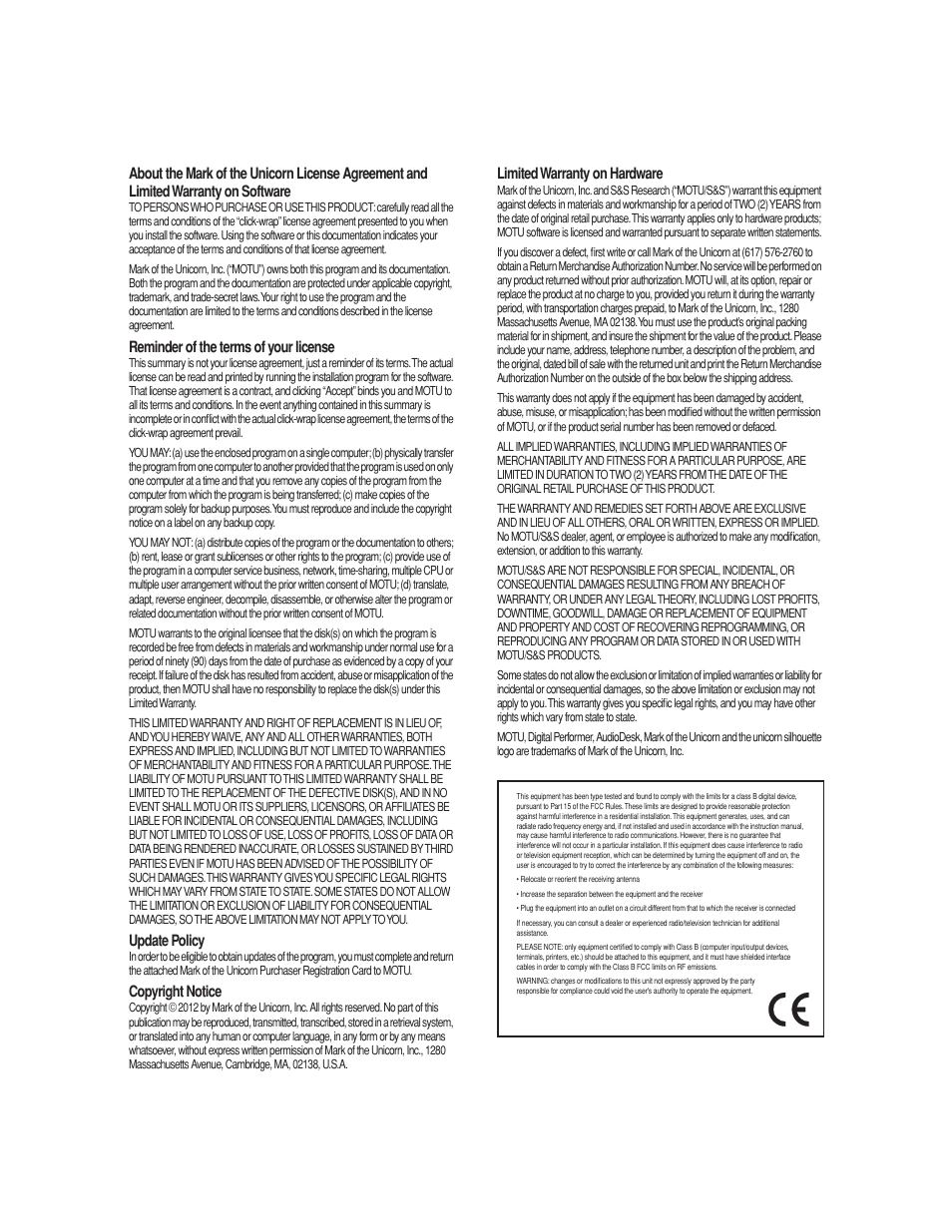 MOTU Track16 - Desktop Studio FireWire/USB 2.0 Interface User Manual | Page 2 / 118