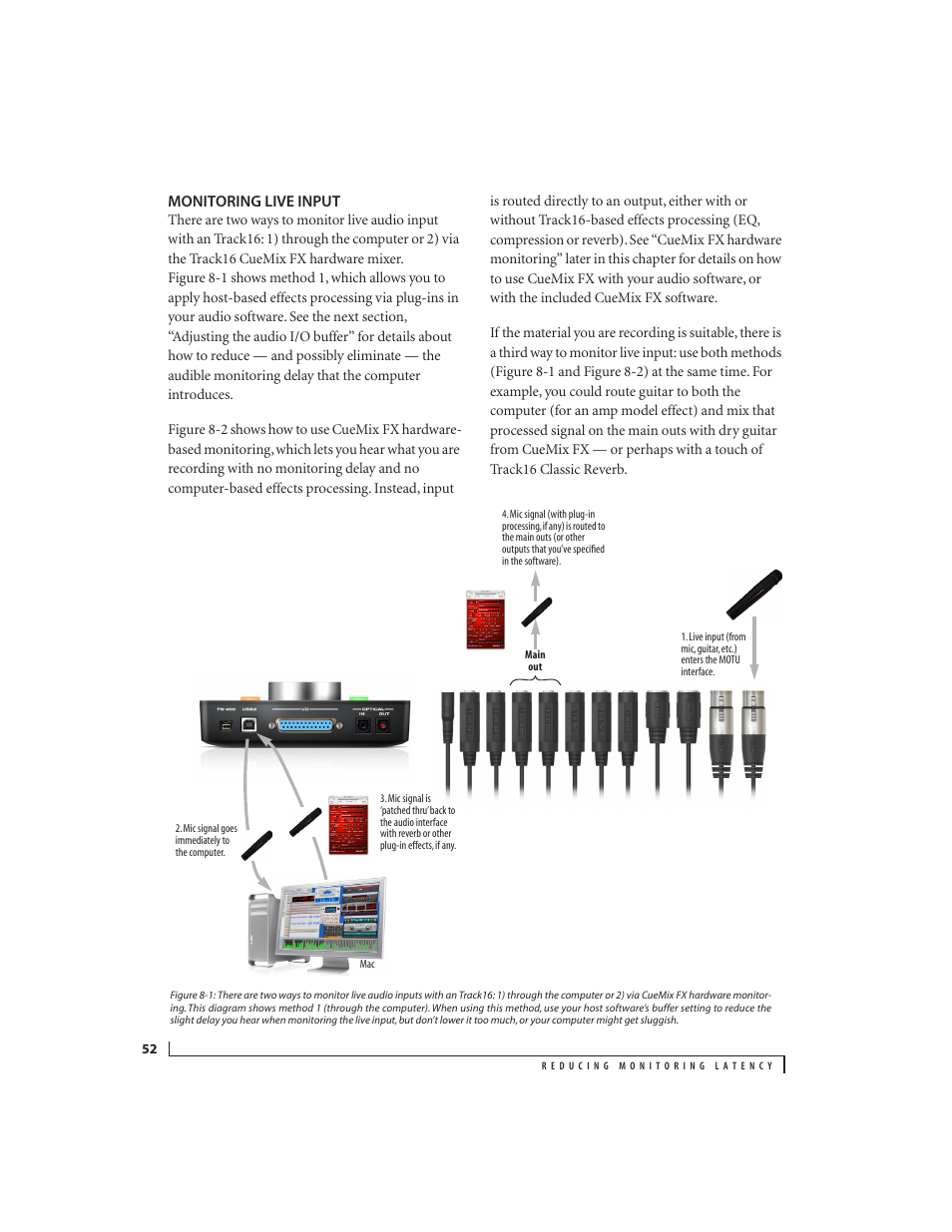 Monitoring live input | MOTU Track16 - Desktop Studio FireWire/USB 2.0 Interface User Manual | Page 52 / 118